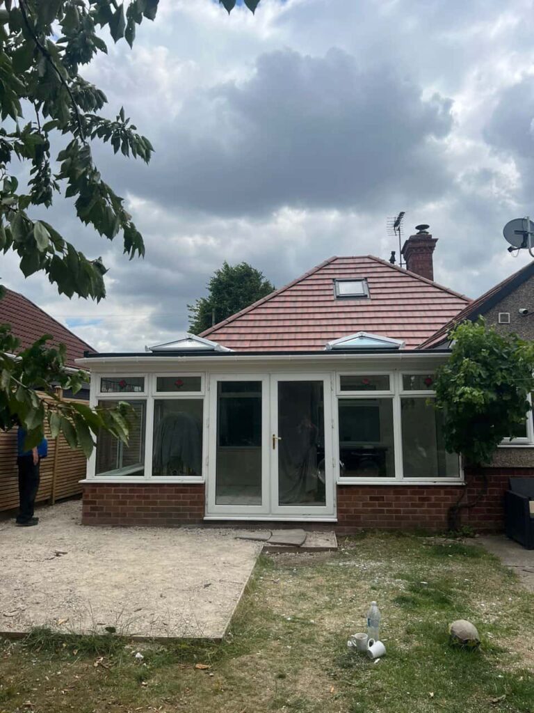 This is a photo of a hipped roof on a bungalow that has just had roof repairs carried out. Works carried out by Mansfield Woodhouse Roofing Repairs